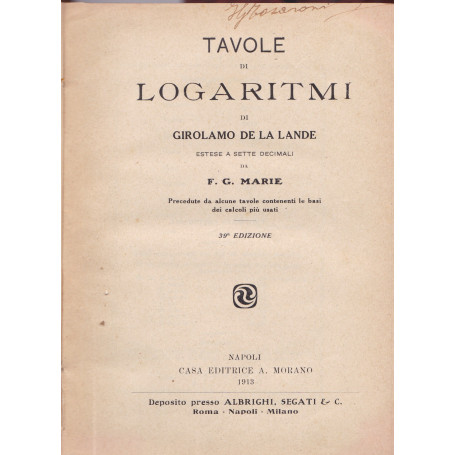 Tavole di logaritmi