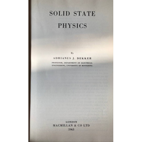 Solid state physics