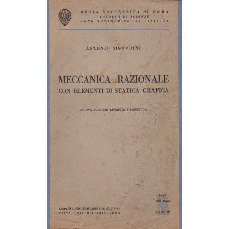 Meccanica razionale con elementi di statica grafica