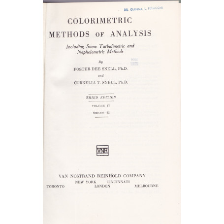 Colorimetric Methods of Analysis. IV. Organic.II