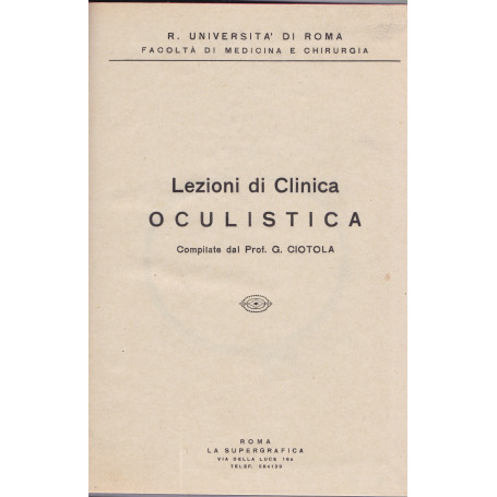 Lezioni di Clinica Oculistica