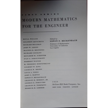 Modern mathematics for the engineer