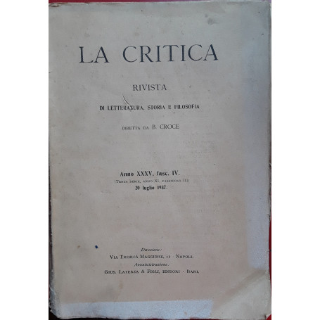 La critica. Rivista di letteratura