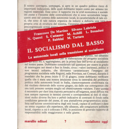 Il socialismo dal basso. Le autonomie locali nella transizione al socialismo