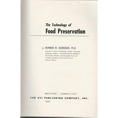 The technology of food preservation