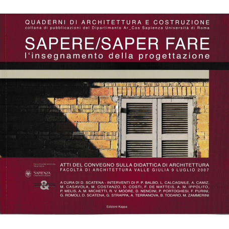 SAPERE/SAPER FARE. L'insegnamento della progettazione