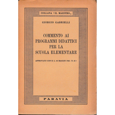 Commento ai programmi didattici per la scuola elementare