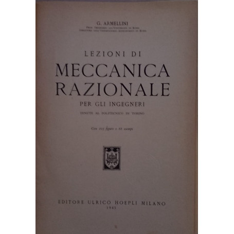 Lezioni di meccanica razionale