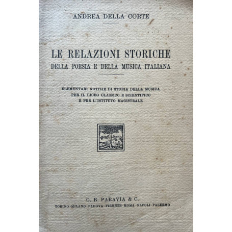 Le relazioni storiche della poesia e della musica italiana