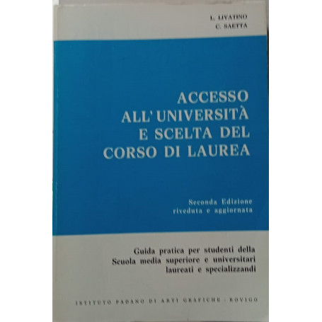 Accesso all'università e scelta del corso di laurea
