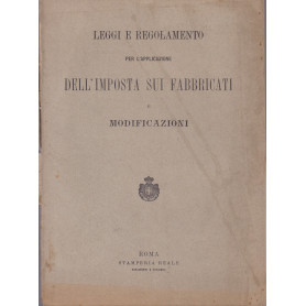 Leggi e regolamento per l'applicazione dell'imposta sui fabbricati e modificazioni.