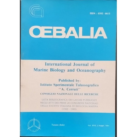 Oebalia. International Journal of Marine Biology and Oceonography