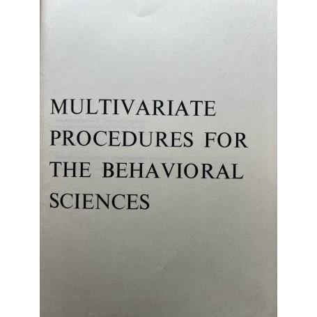 Multivariate procedures for the behavioral sciences