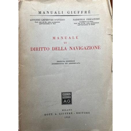 Manuale di diritto della navigazione