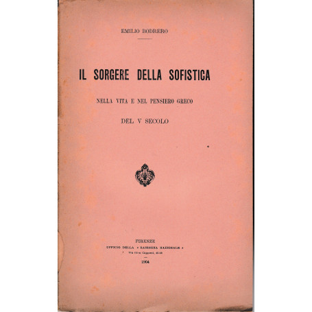 Il sorgere della sofistica nella vita e nel pensiero greco del V secolo