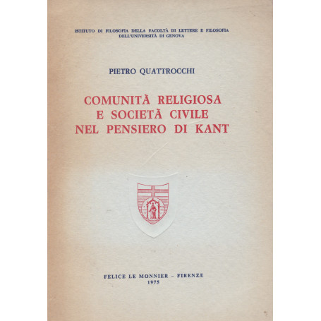 Comunità  religiosa e società  civile nel pensiero di Kant