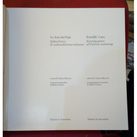 Le Auto dei Papi - Pontiff's Cars. Bilingue italiano e inglese.