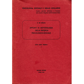 Appunti di metodologia della ricerca psicologico-sociale