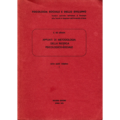 Appunti di metodologia della ricerca psicologico-sociale