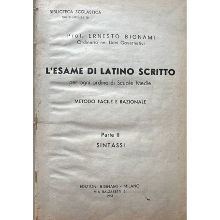 L'esame di Latino scritto. Parte II: sintassi