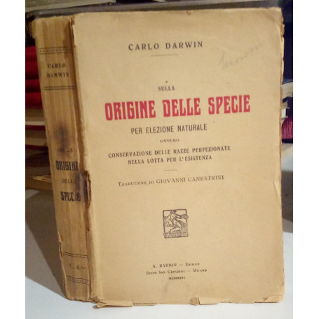 Carlo Darwin sulla origine delle specie per elezione naturale.