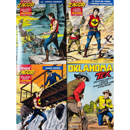 Lotto 4 fumetti (3 Maxi Zagor + Tex - Oklahoma!).