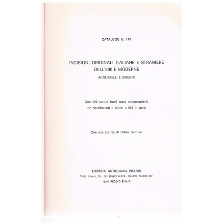 Incisioni originali italiane e straniere dell'800 e moderne. catalogo n.174