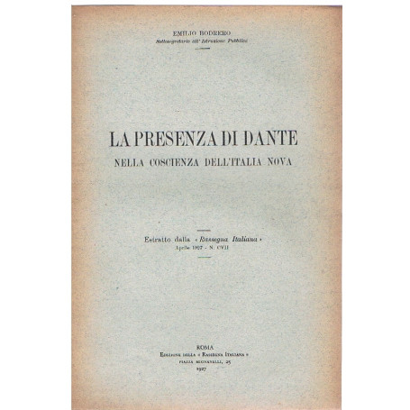 La presenza di Dante nella coscienza dell'Italia nova