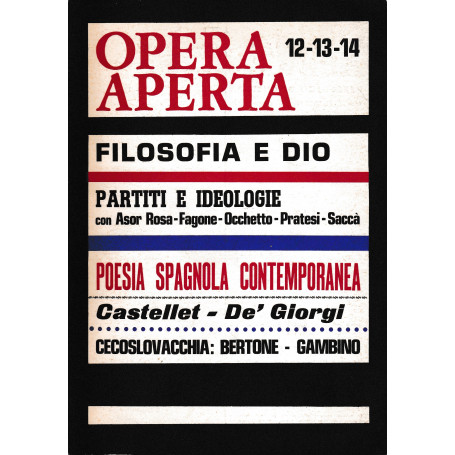 Opera aperta. Periodico di cultura  anno IV - n° 12-13-14  Dicembre 1968