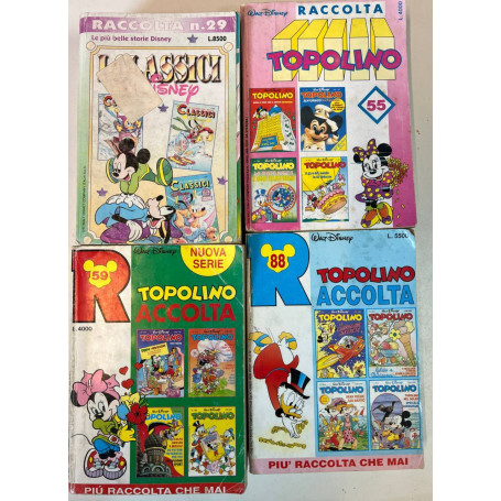 Lotto 4 fumetti Raccolta Disney (titoli e numeri in descrizione).