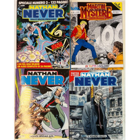 Lotto 4 fumetti Nathan Never e Martin Mystere (numeri e titoli in descrizione).