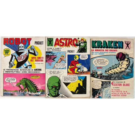 Lotto 3 fumetti Sansoni Pocket (titoli e numeri in descrizione).