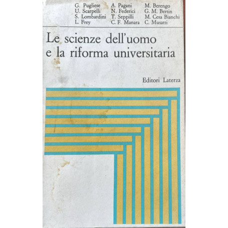 Le scienze dell'uomo e la riforma universitaria.