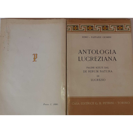 Antologia lucreziana. Pagine scelte dal De Rerum Natura di Lucrezio