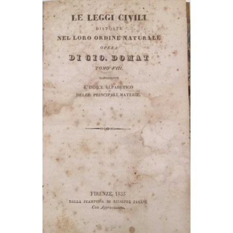Le leggi civili disposte nel loro ordine naturale (tomo VIII)