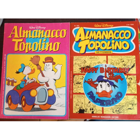 Lotto n. 7 fumetti "Almanacco Topolino". Numeri in descrizione.