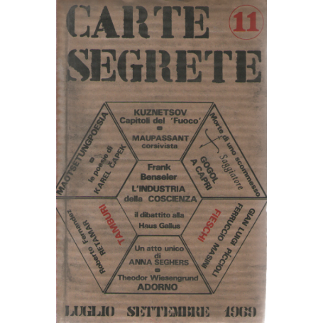 Carte Segrete anno III Luglio-Settembre 1969 n. 11.