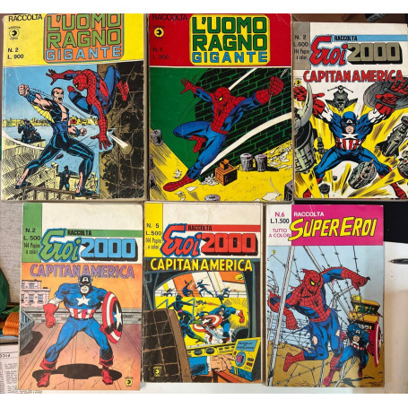 Lotto 6 fumetti Raccolta Uomo Ragno/Raccolta Eroi 2000 (numeri in descrizione).