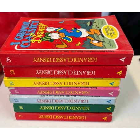 Lotto 7 fumetti I grandi classici Disney (n° 7-10-15-17-19-20-26).