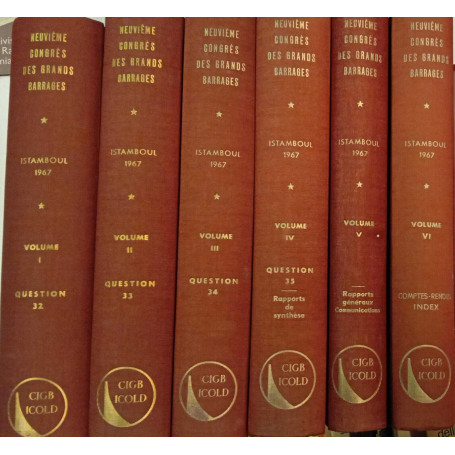 Les comptes rendus du neuvième congrès international des grands barrages (6 volumi)