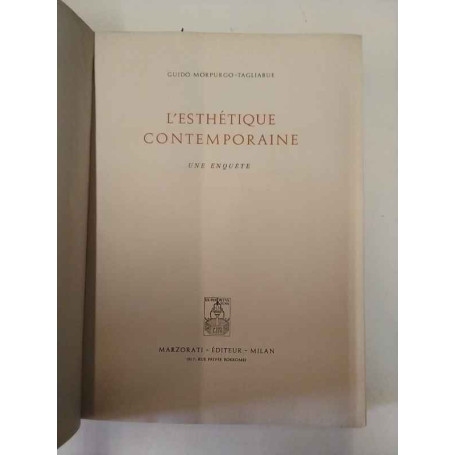 L'esthétique contemporaine