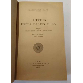 Critica della ragion pura. Parte prima.