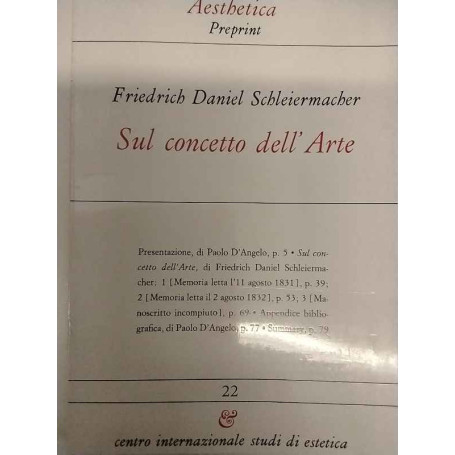 Aesthetica preprint. n.22. Sul concetto dell'arte.
