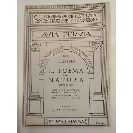 Il poema della natura. Libro terzo.