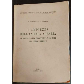 L'ampiezza dell'azienda agraria in rapporto alla produttività marginale dei fattori impiegati
