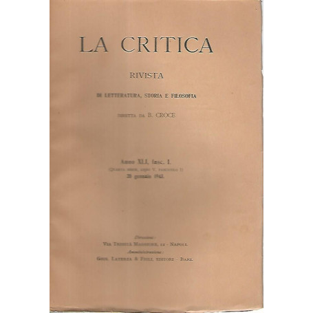 La critica rivista di letteratura