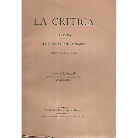 La critica rivista di letteratura