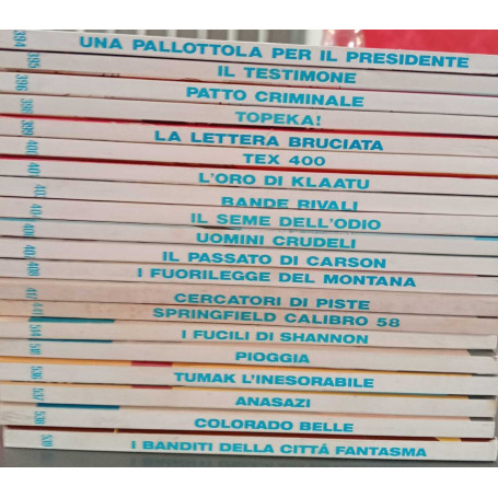Tex. Lotto albi n. 20. Numerazione in descrizione.