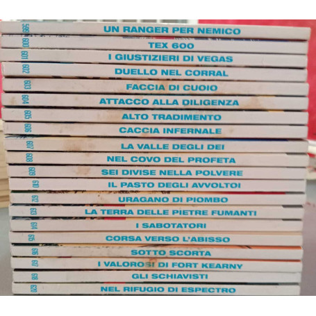 Tex. Lotto albi n. 20 dal n. 599 al n. 620.