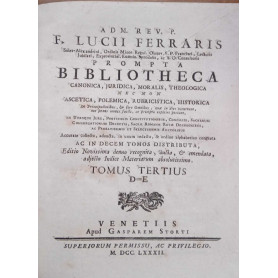 Prompta Bibliotheca canonica giuridica moralis theologica..(tomus tertius)